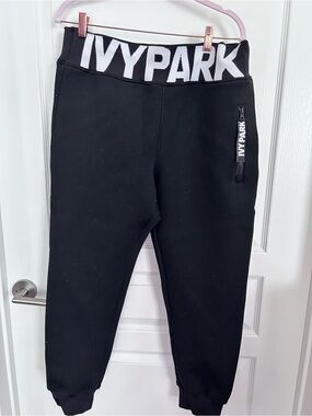 IVY PARK Black Logo Waistband Joggers for Kids